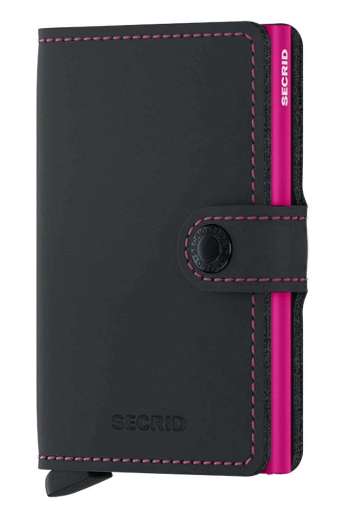 Secrid Miniwallet Matte Black & Fuchsia - Shirley Allum Boutique