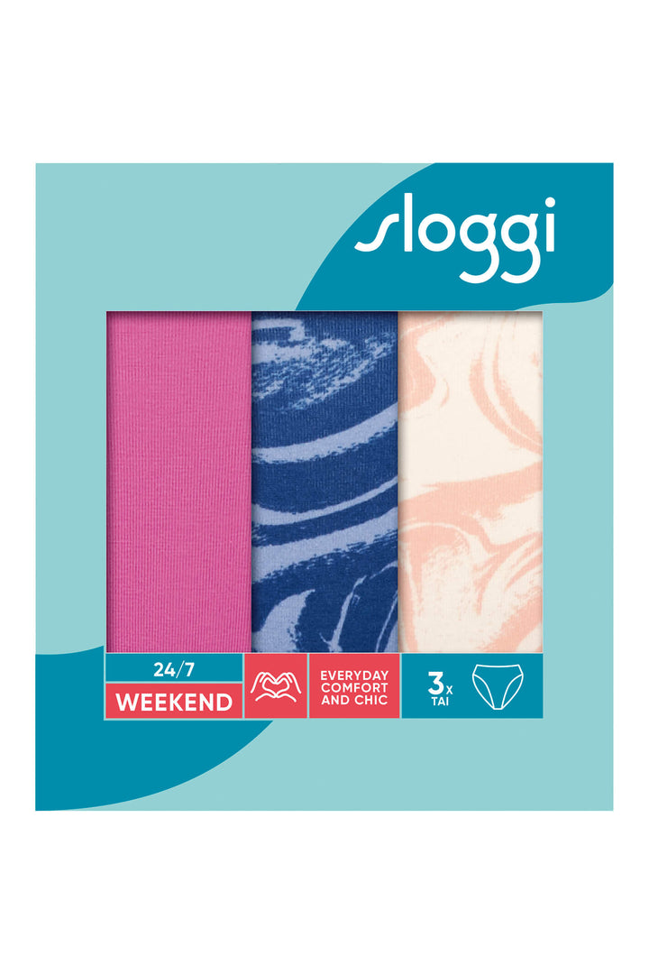 Sloggi 10198237 V004 247 Weekend 3-Pack Multiple Colours 4 Tai Brief - Shirley Allum Boutique