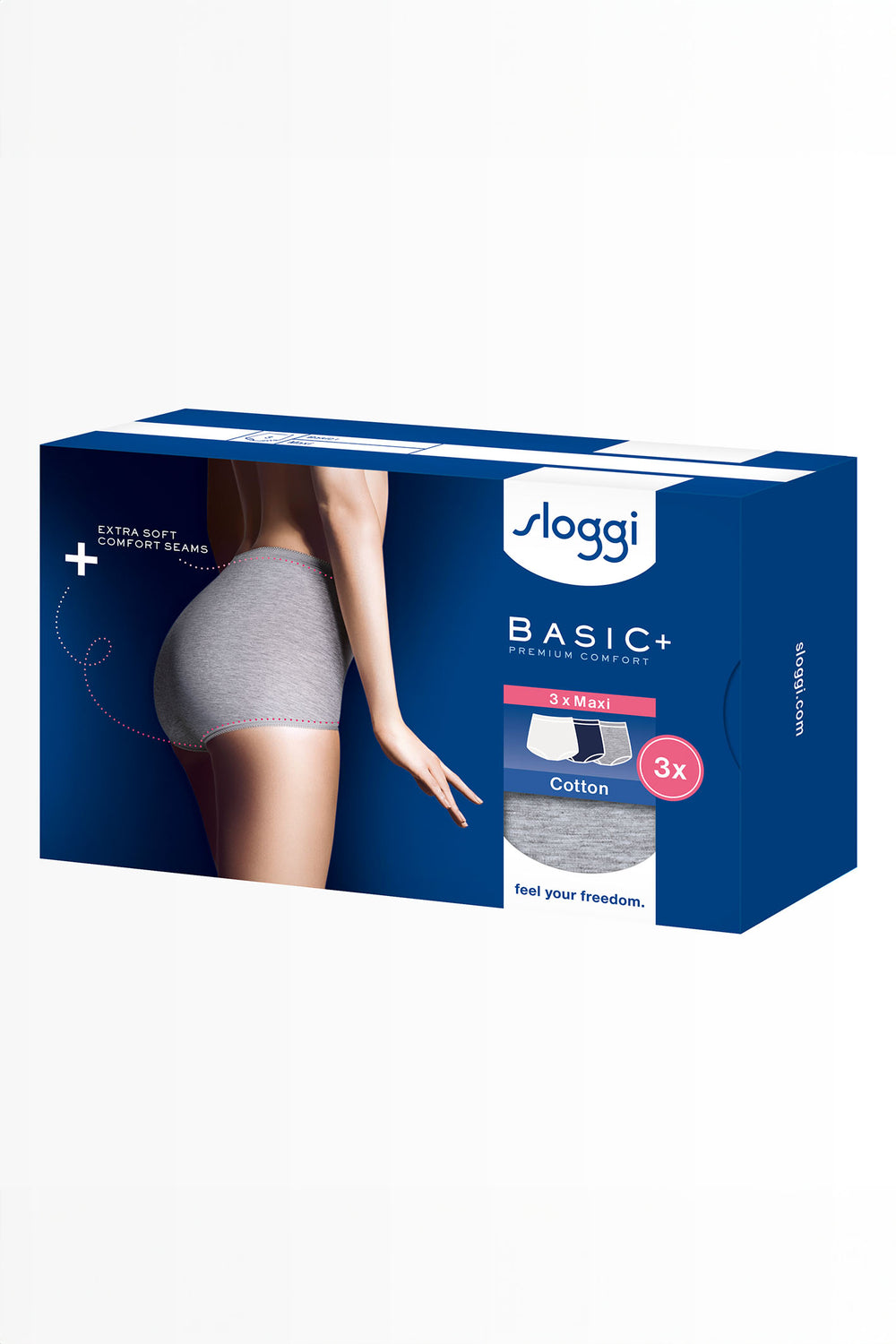 Sloggi Basic+ 10105593 V017 Maxi 3-Pack Multiple Colours Briefs - Shirley Allum Boutique