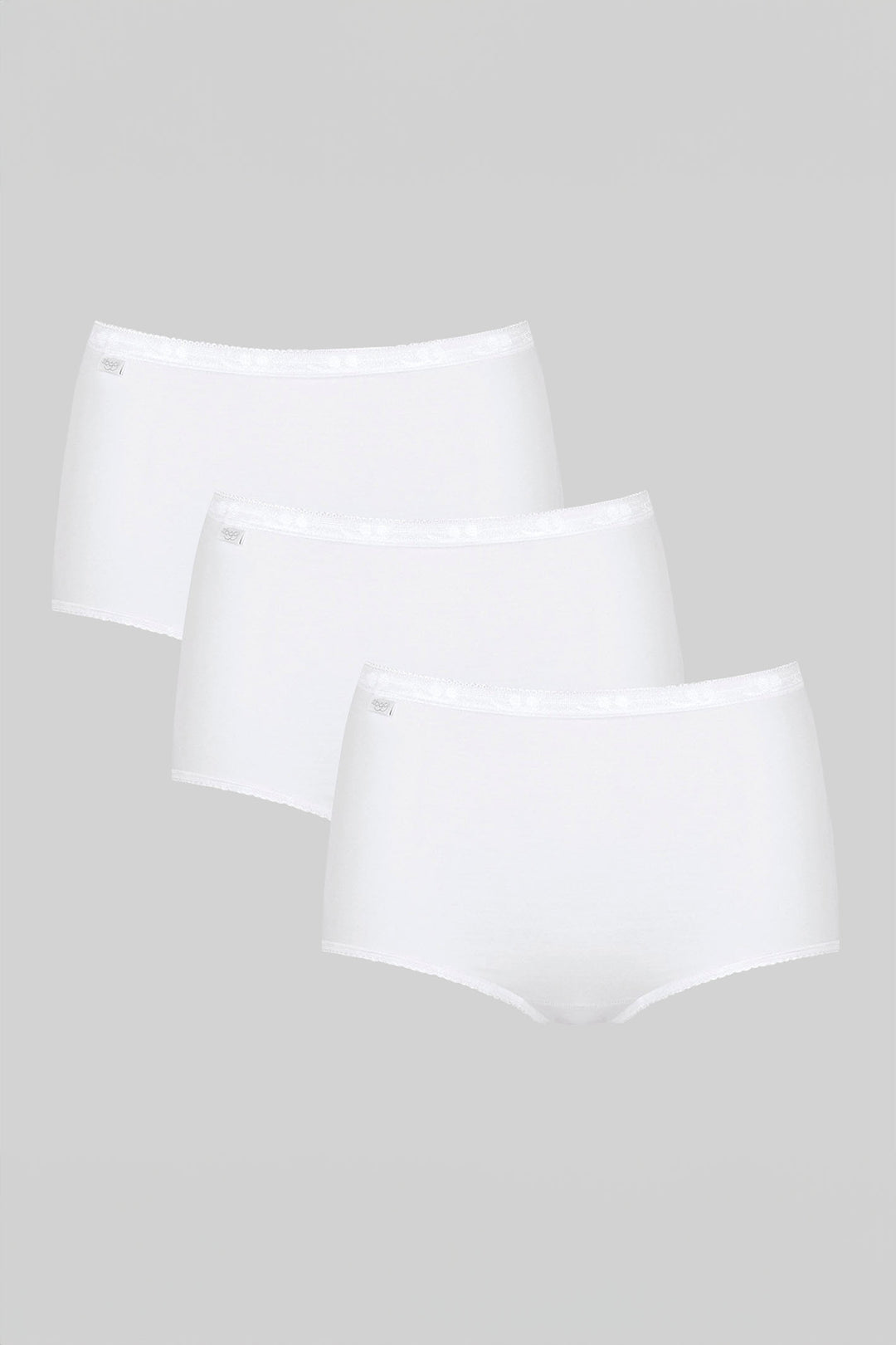 Sloggi Basic+ Maxi Briefs 3 Pack Cotton White 10007656 0003 - Shirley Allum Boutique