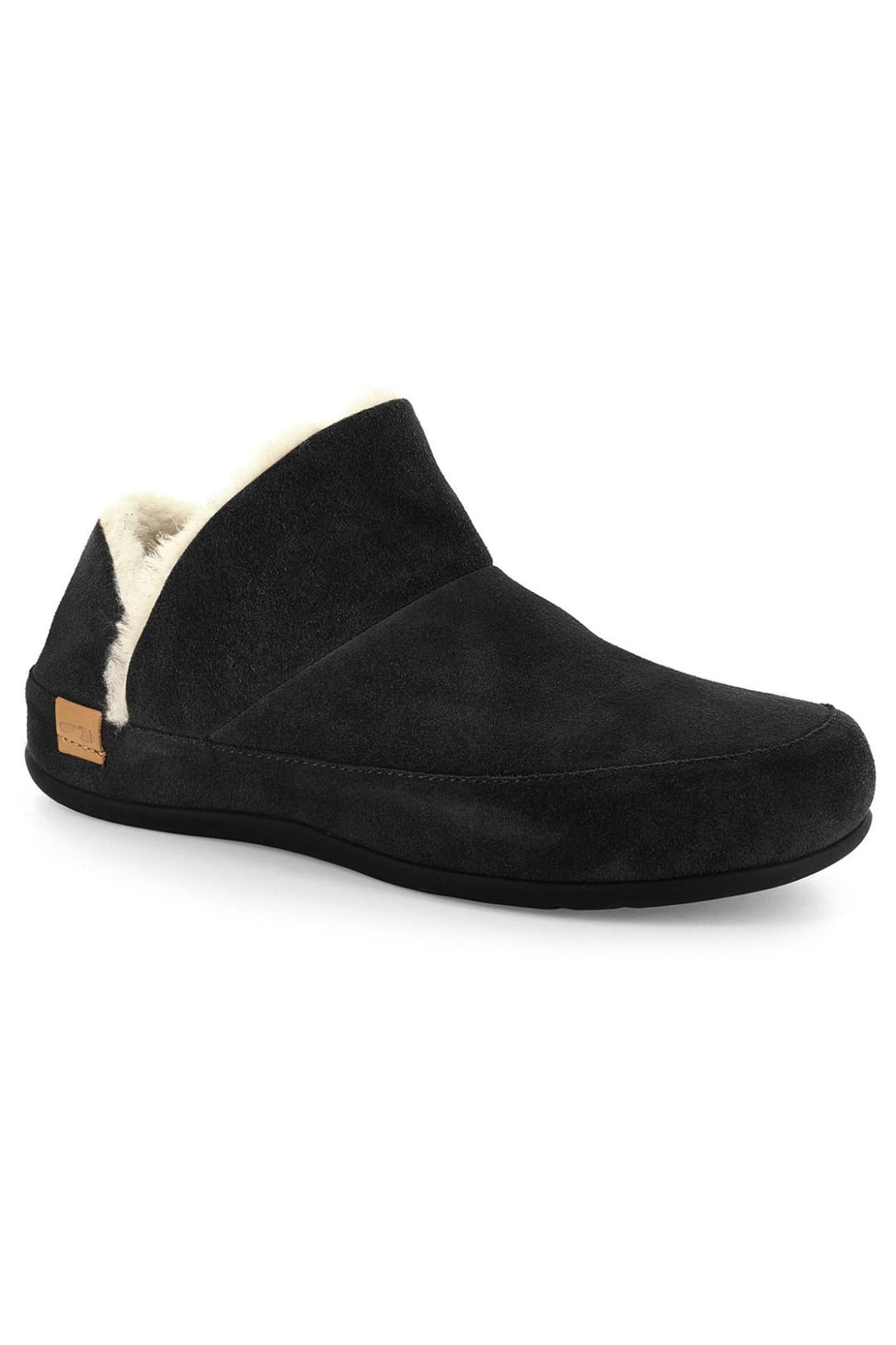 Strive Geneva Suede Faux Fur Slipper Black - Shirley Allum Boutique