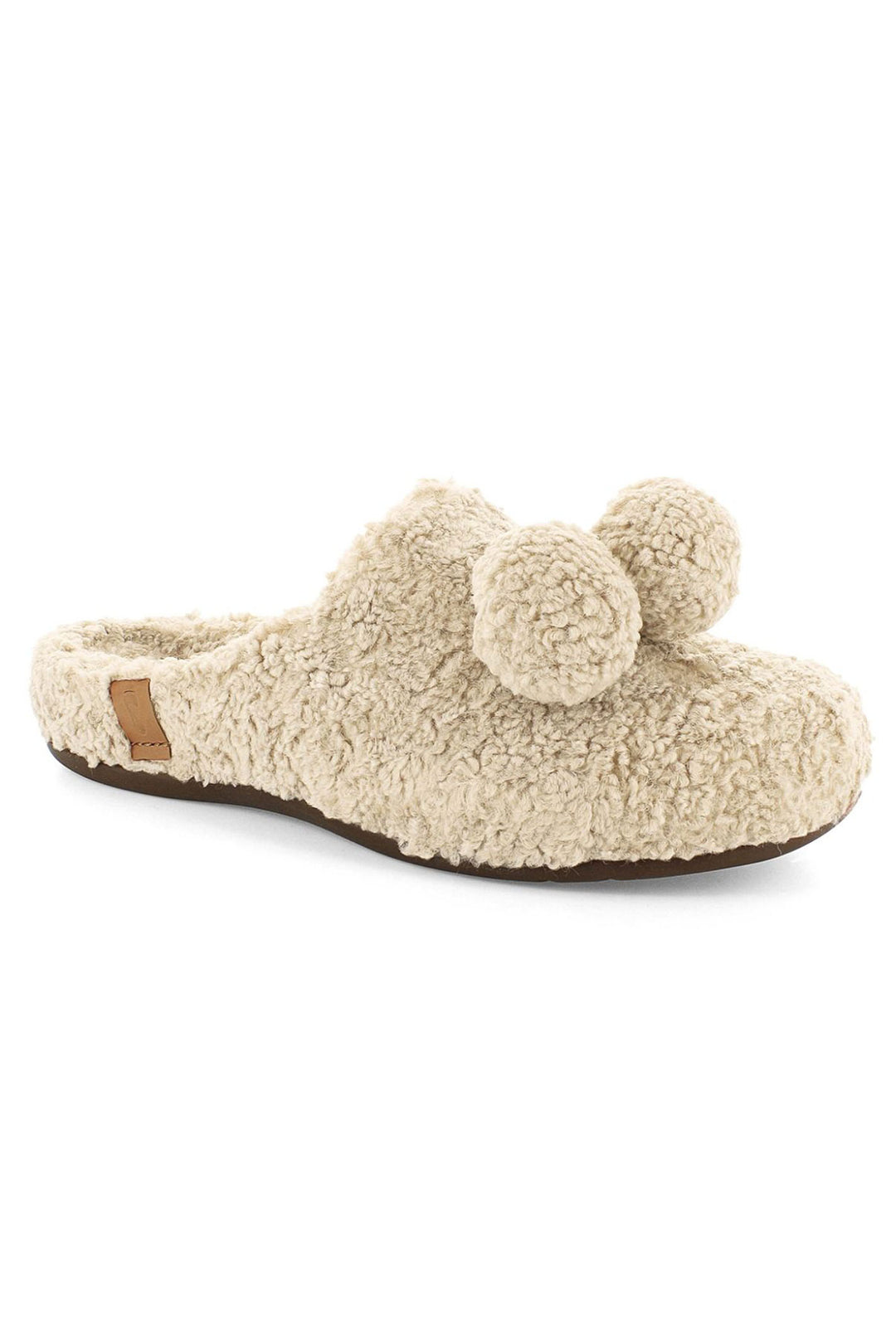 Strive Riga Teddy Bear Plush Pom Pom Slipper Nude - Shirley Allum Boutique