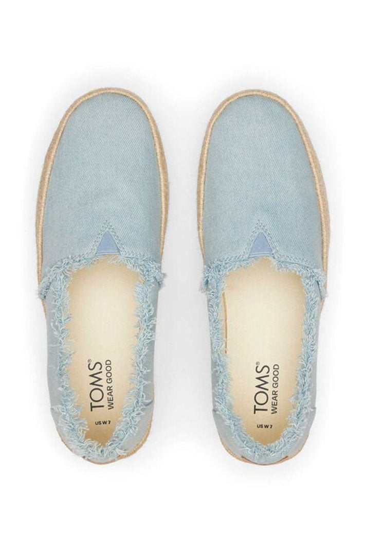 Toms Valencia 10019798 Blue Denim Platform Espadrille - Shirley Allum Boutique