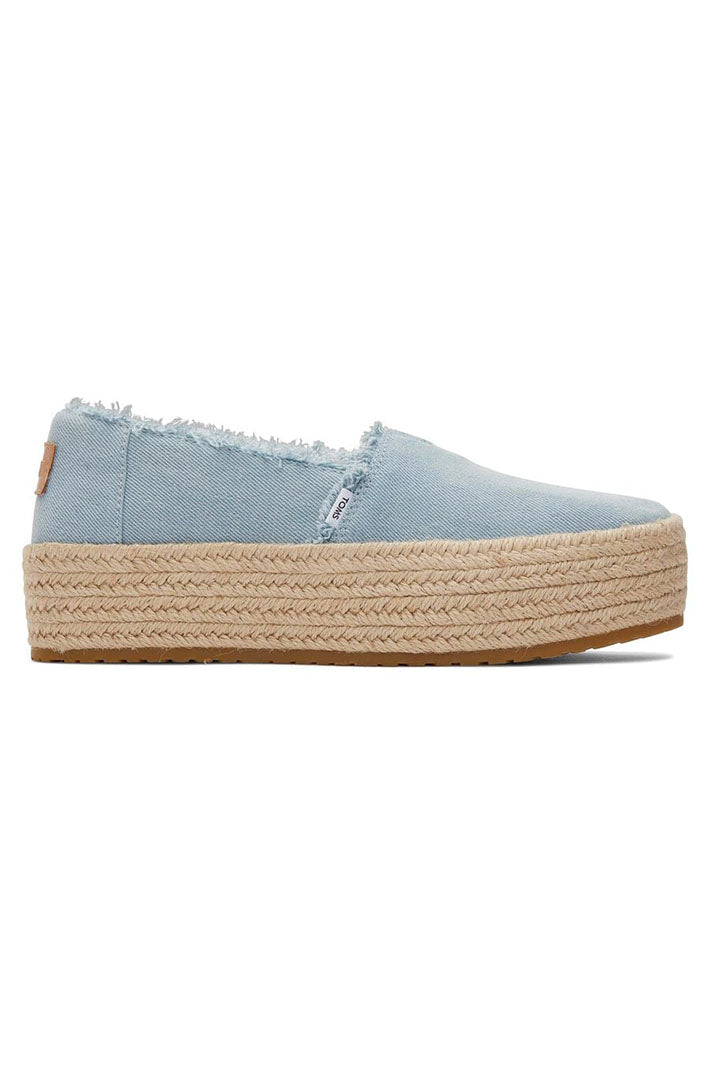 Toms Valencia 10019798 Blue Denim Platform Espadrille - Shirley Allum Boutique