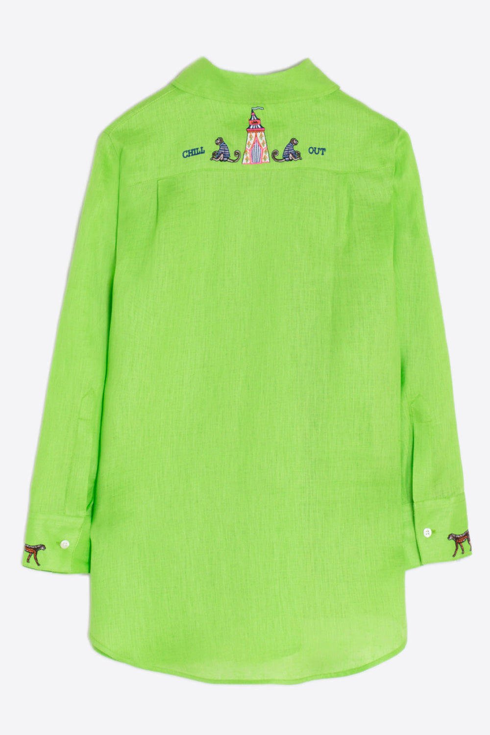 Vilagallo Blanca Shirt Green Chill Out Embroidery 32551 - Shirley Allum Boutique