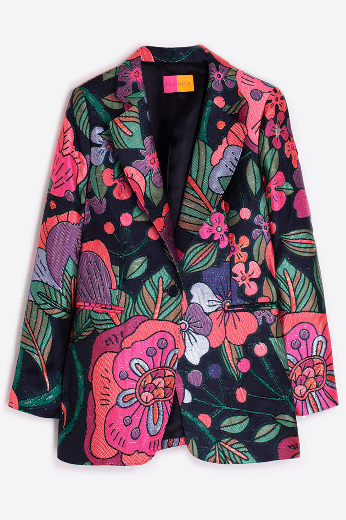 Vilagallo Jacket Jacquard Flower 31787 - Shirley Allum Boutique