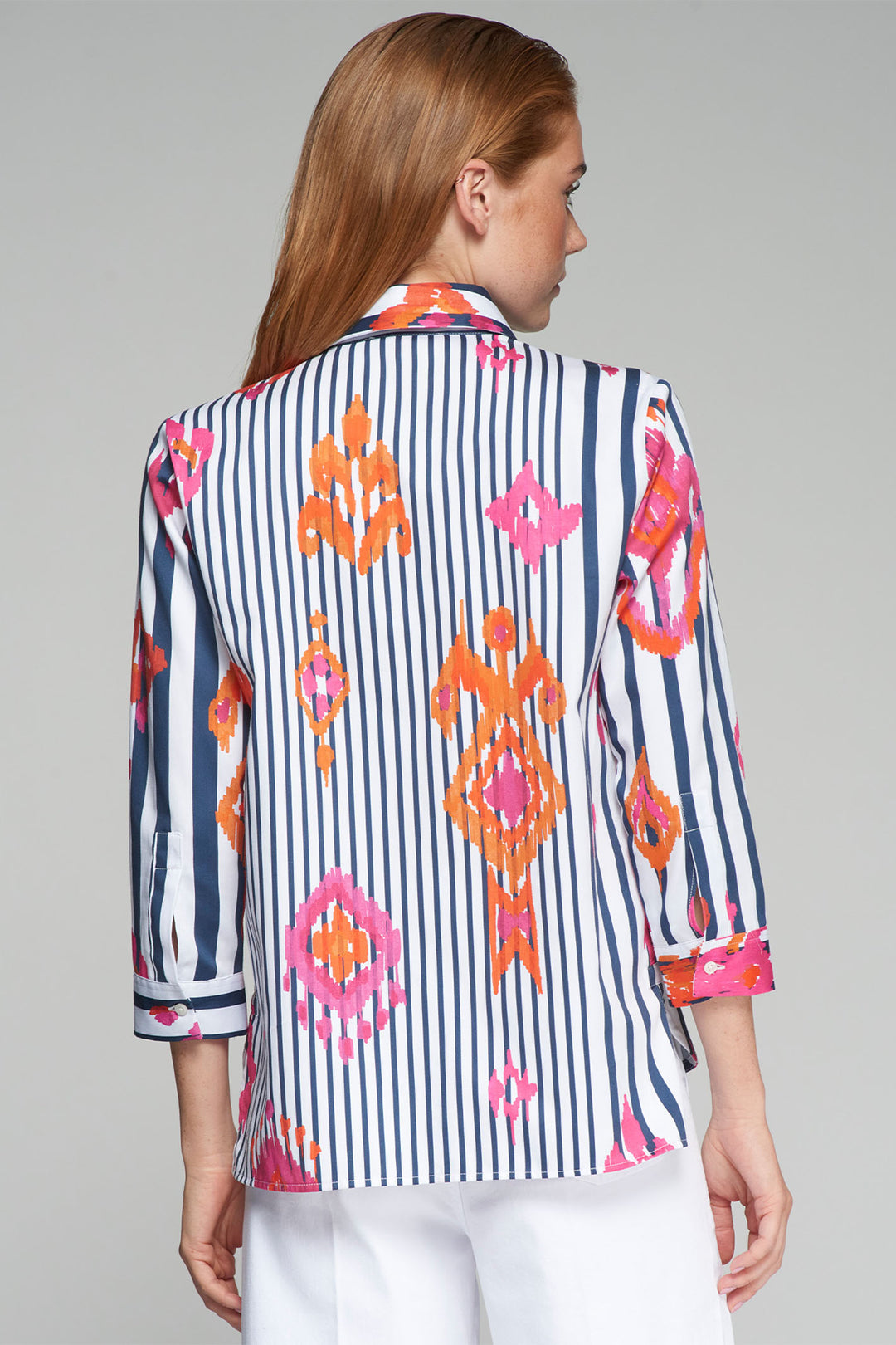 Vilagallo Poline Shirt Ikat Rosa Naranja Raya 32294 - Shirley Allum Boutique