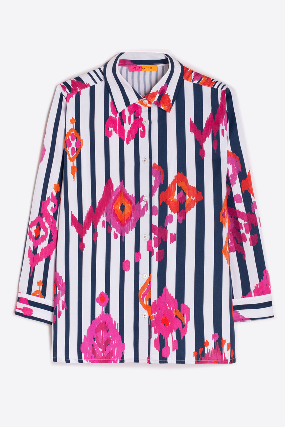 Vilagallo Poline Shirt Ikat Rosa Naranja Raya 32294 - Shirley Allum Boutique