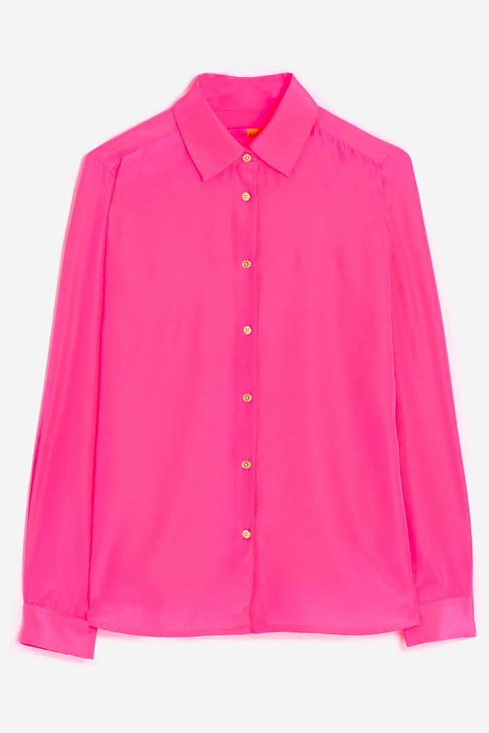 Vilagallo Silk Shirt Neon Pink CMSSS4W831 32064 - Shirley Allum Boutique