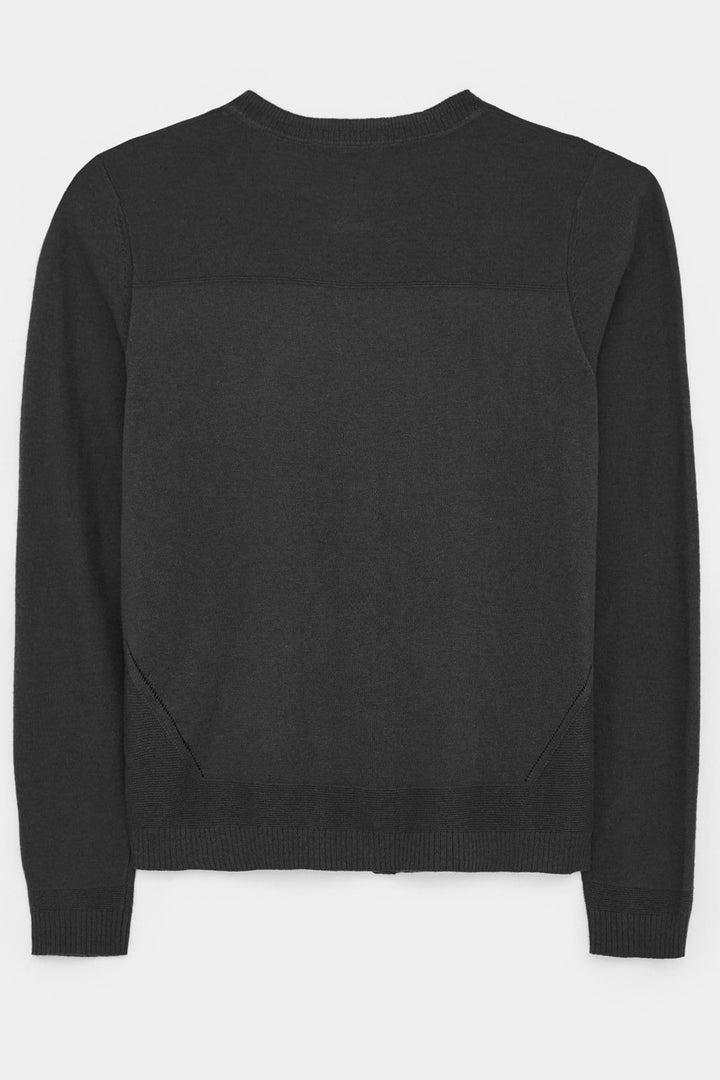 White Stuff 431676 Pure Black City Plain Crew Neck Cardigan - Shirley Allum Boutique