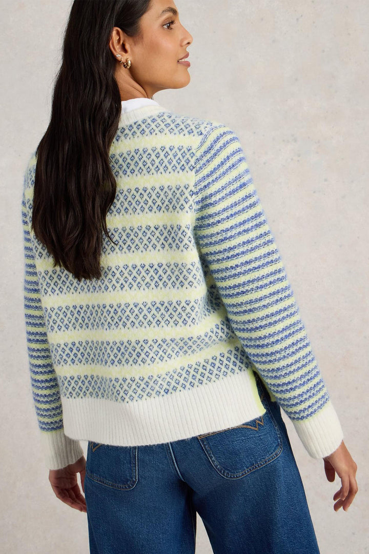 White Stuff Jumper Sammy Stripe Blue Multi 443048 606E99 - Shirley Allum Boutique