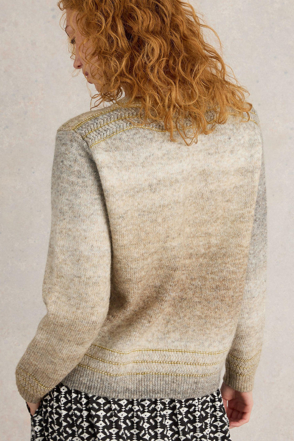 White Stuff Lilbet Natural Beige Multi Jumper 441541 - Shirley Allum Boutique