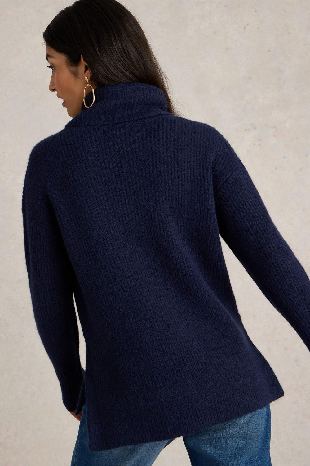 White Stuff Lovely French Navy Ribbed Jumper 441584 - Shirley Allum Boutique