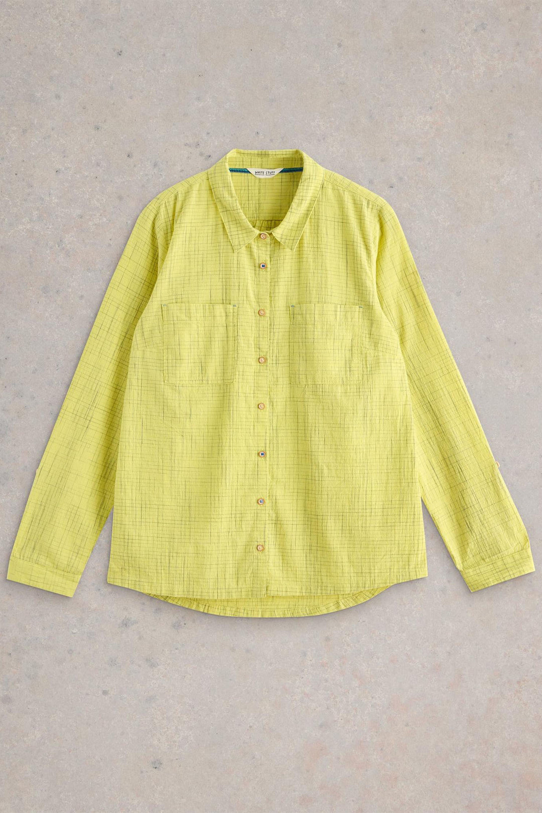 White Stuff Shirt Sophie Organic Cotton Yellow Multi 442783 FAD148 - Shirley Allum Boutique