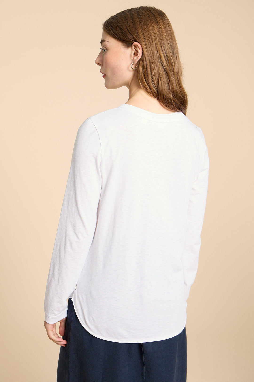 White Stuff T-Shirt Clara Long Sleeve Brilliant White 440353 - Shirley Allum Boutique