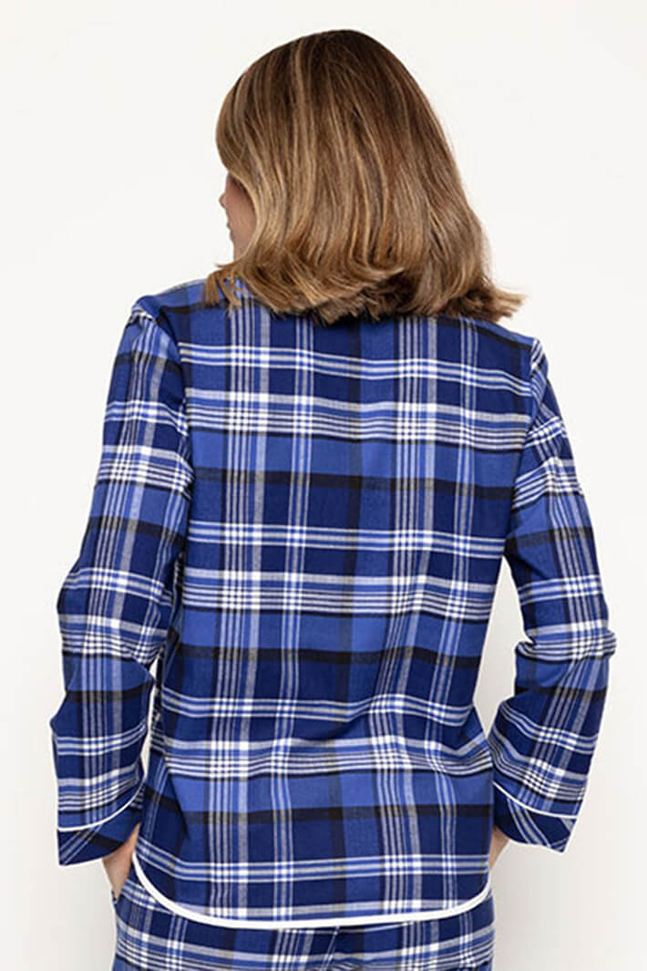 Cyberjammies 9456 Riley Navy Check Pyjama Top - Shirley Allum Boutique