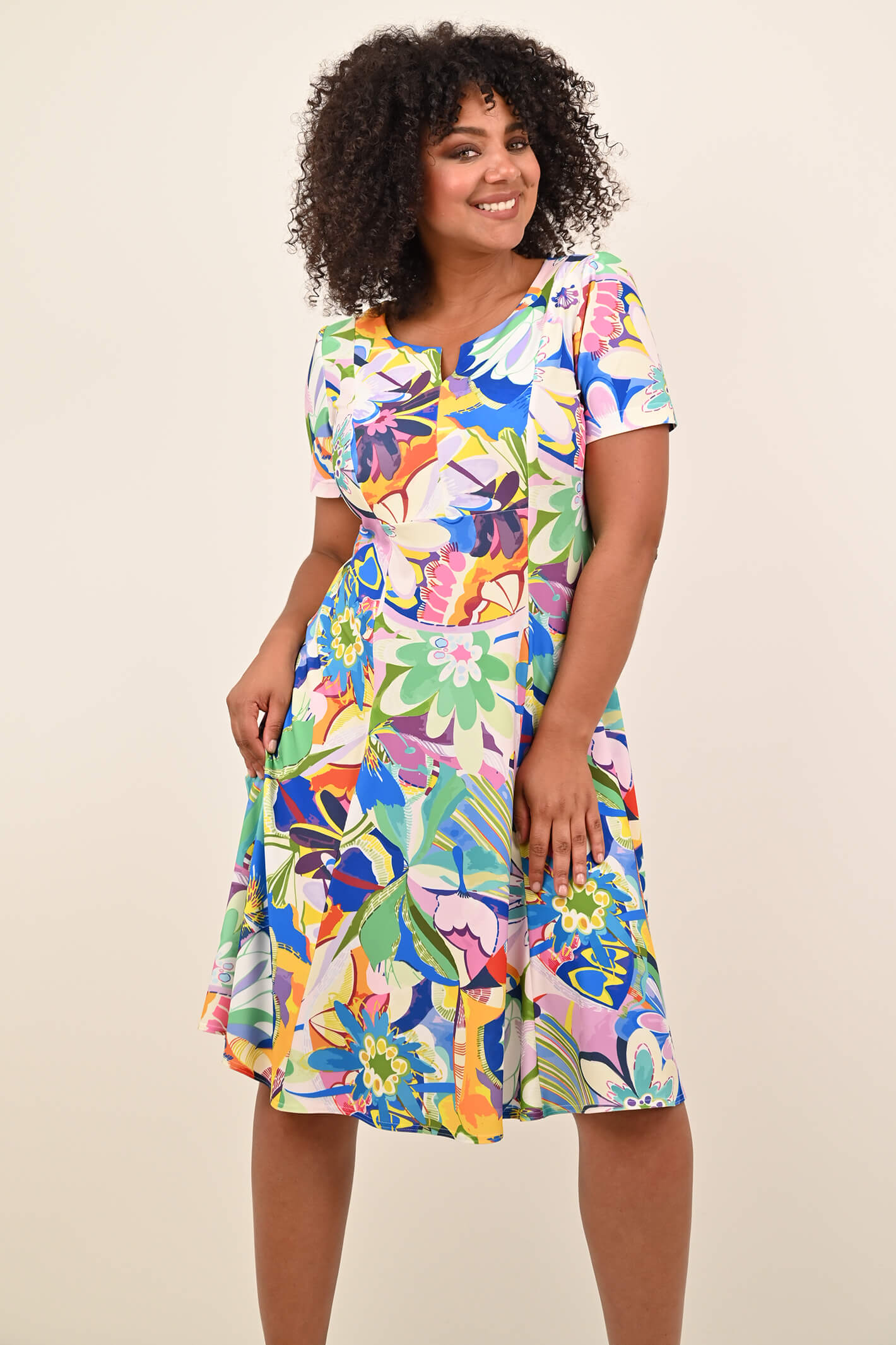 Georgede K12913 P1189 Avignon Multi Coloured Jersey Dress Shirley Allum Shirley Allum Boutique