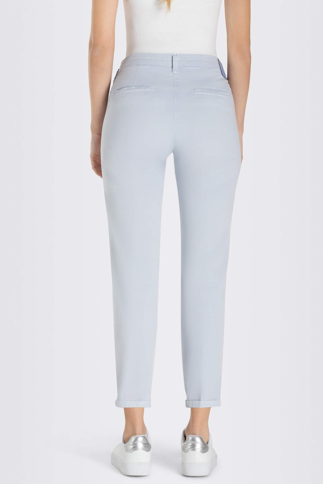 MAC 0434L 3075-00 Cool Blue Chino Turn Up Trousers - Shirley Allum Boutique