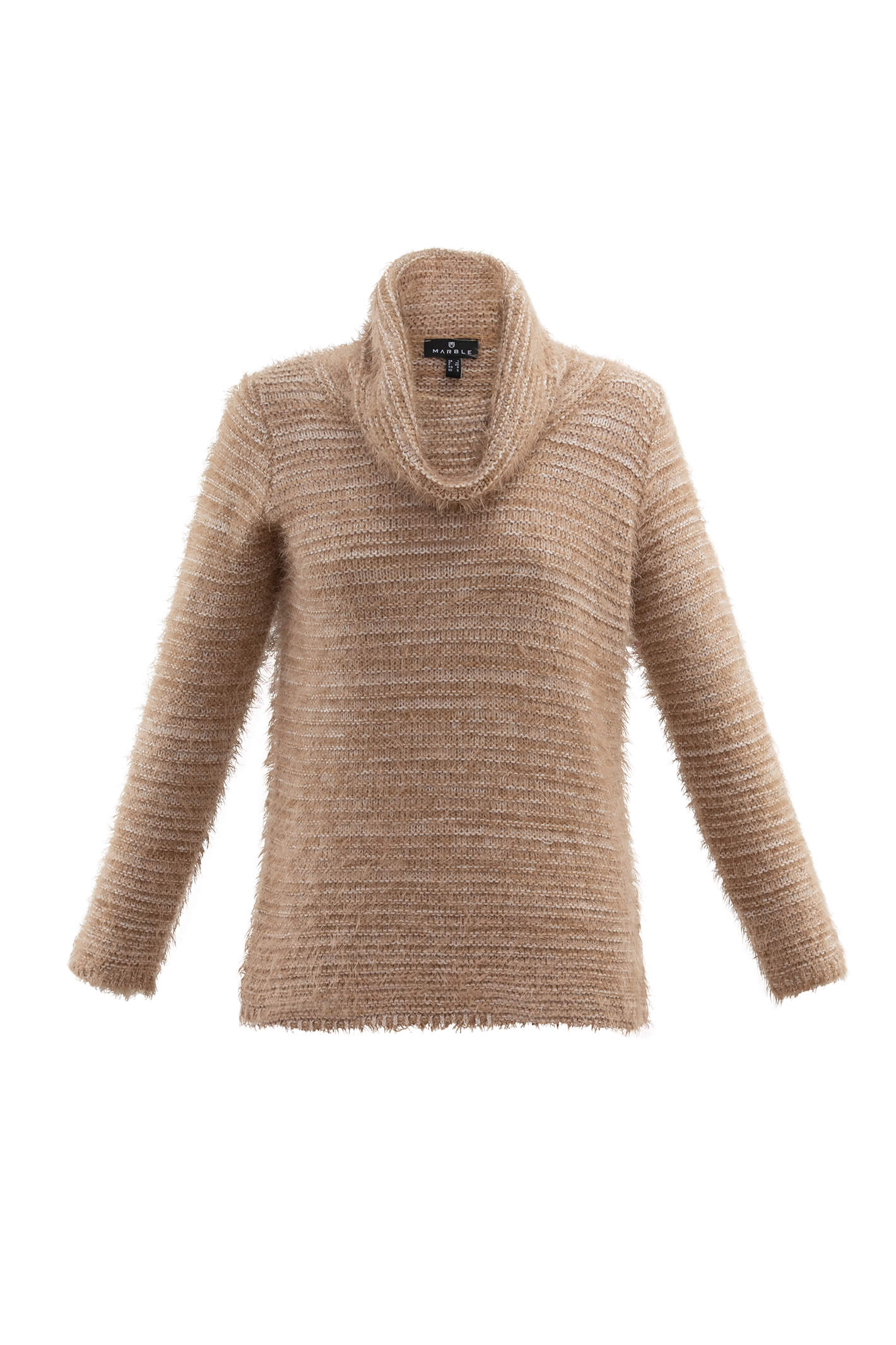 Beige cowl shop neck jumper