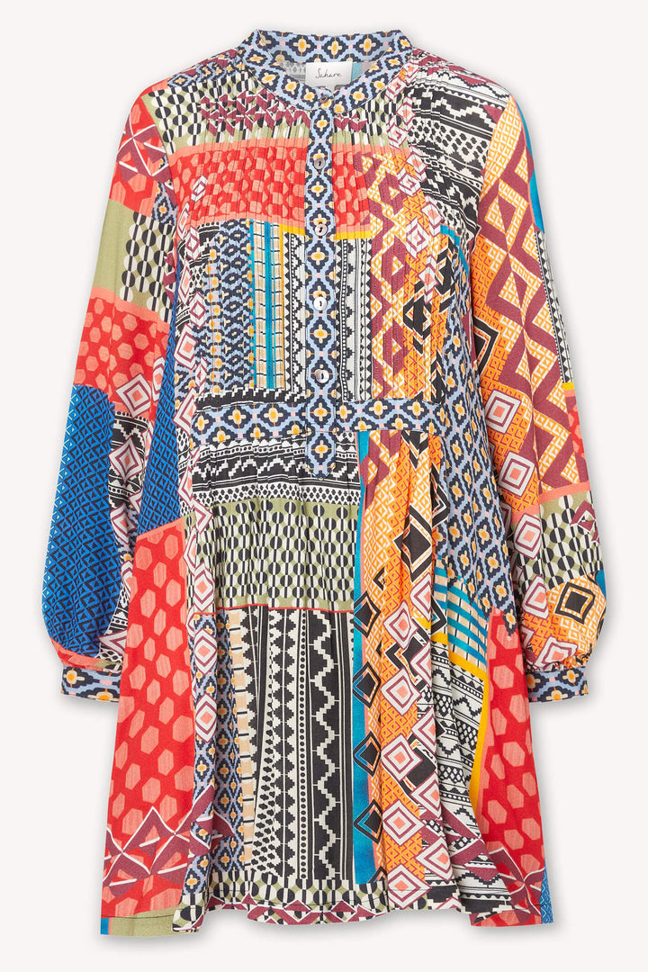 Sahara GRT 5197 Eclectic Multi Patchwork Print Top - Shirley Allum Boutique