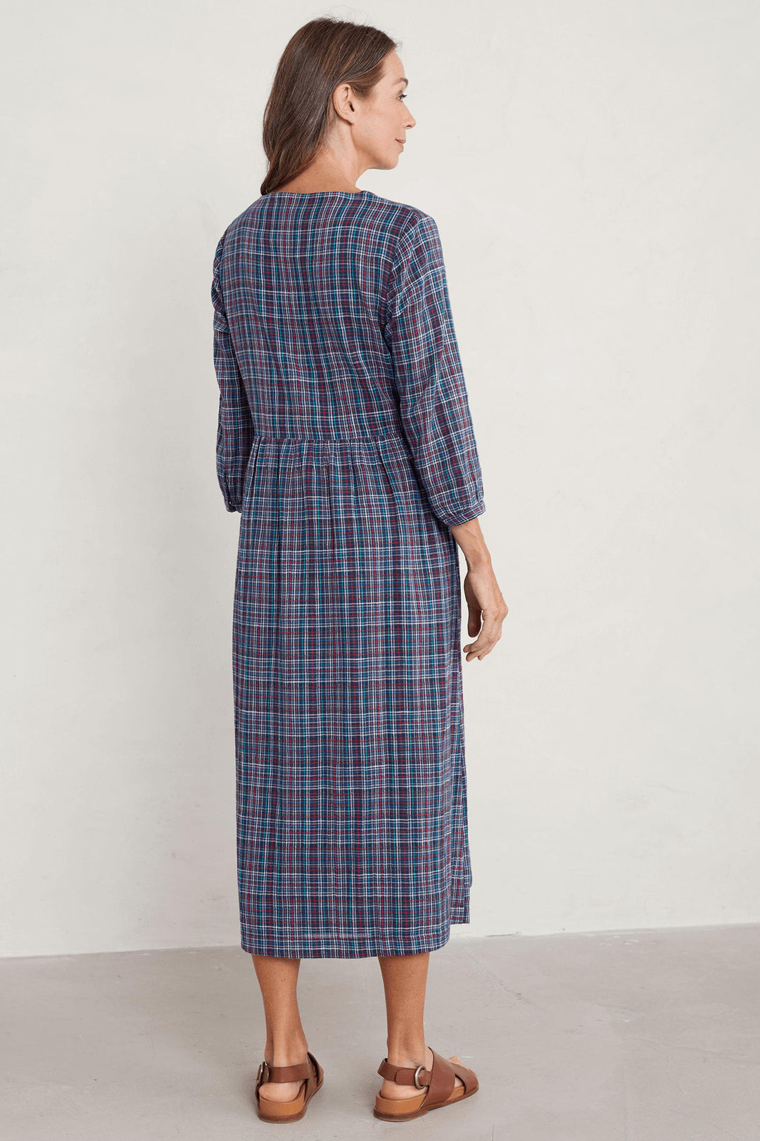 Seasalt Cloudscape Pontoon Blue Multicolour Check Dress - Shirley Allum Boutique