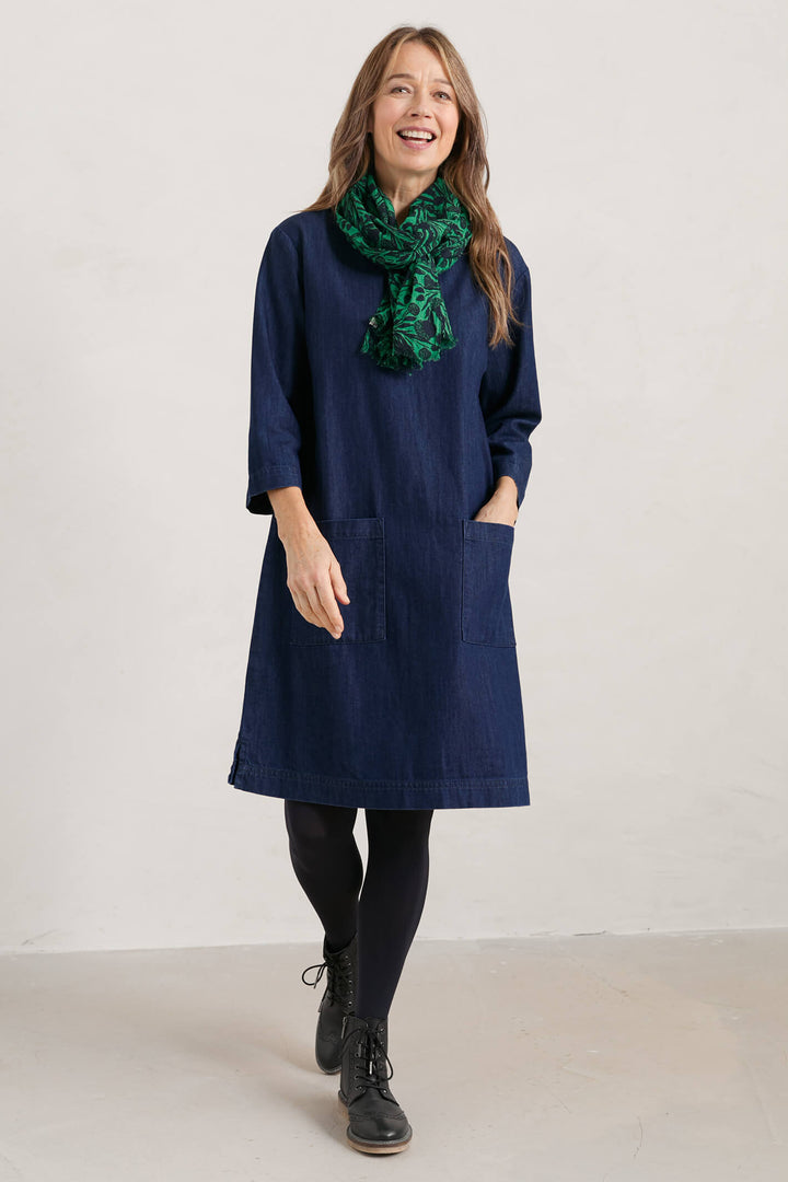 Seasalt Killick Dark Indigo Blue Wash Denim Dress - Shirley Allum Boutique