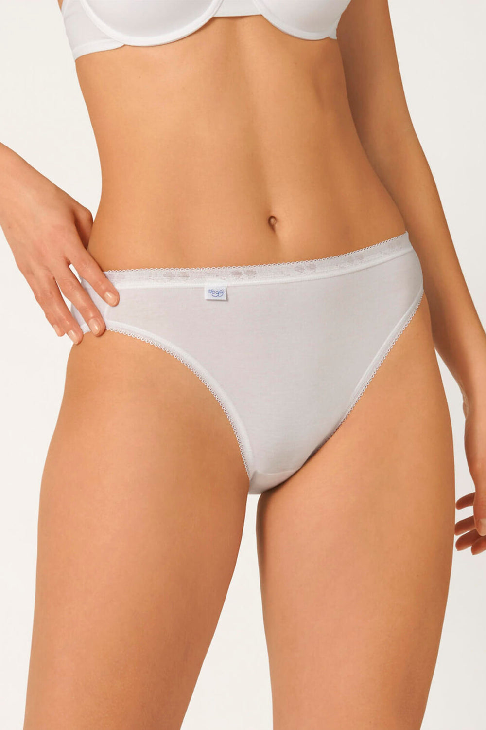 Sloggi Basic+ 3+1 Pack Tai White Cotton Briefs 10068838 0003 - Shirley Allum Boutique