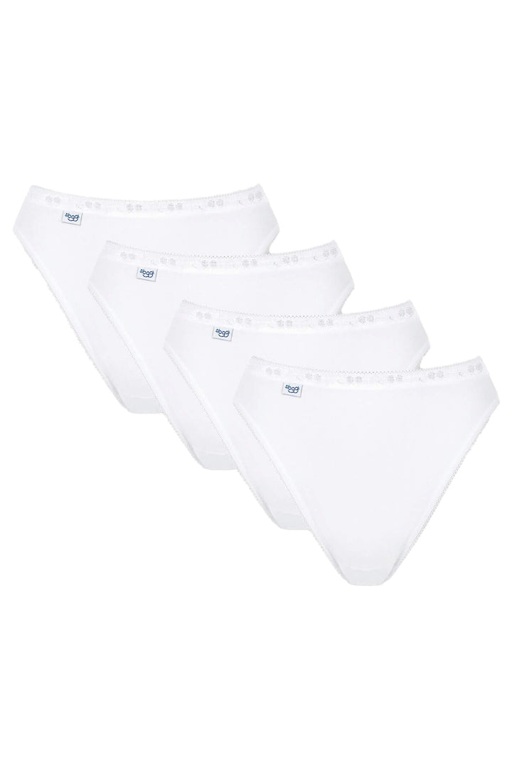 Sloggi Basic+ 3+1 Pack Tai White Cotton Briefs 10068838 0003 - Shirley Allum Boutique