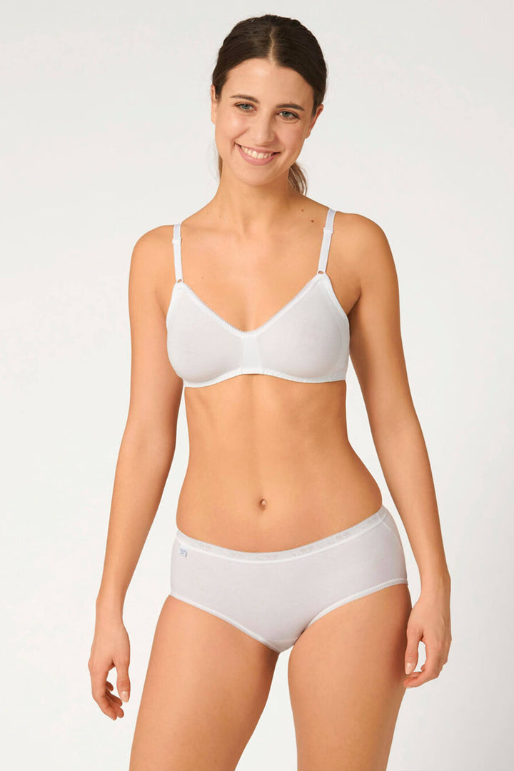 Sloggi Basic+ N White Bra 10007642 0003 - Shirley Allum Boutique