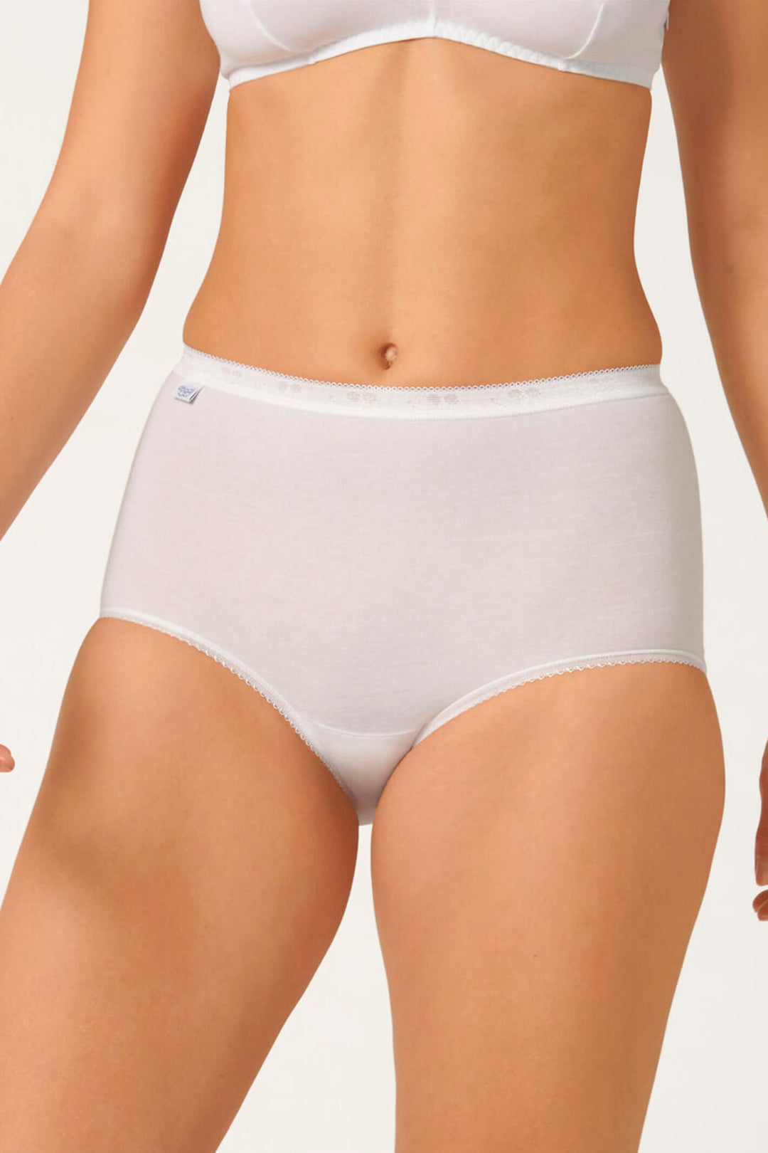 Sloggi Basic+ White 3+1 Pack Maxi Cotton Briefs 10028378 0003 - Shirley Allum Boutique