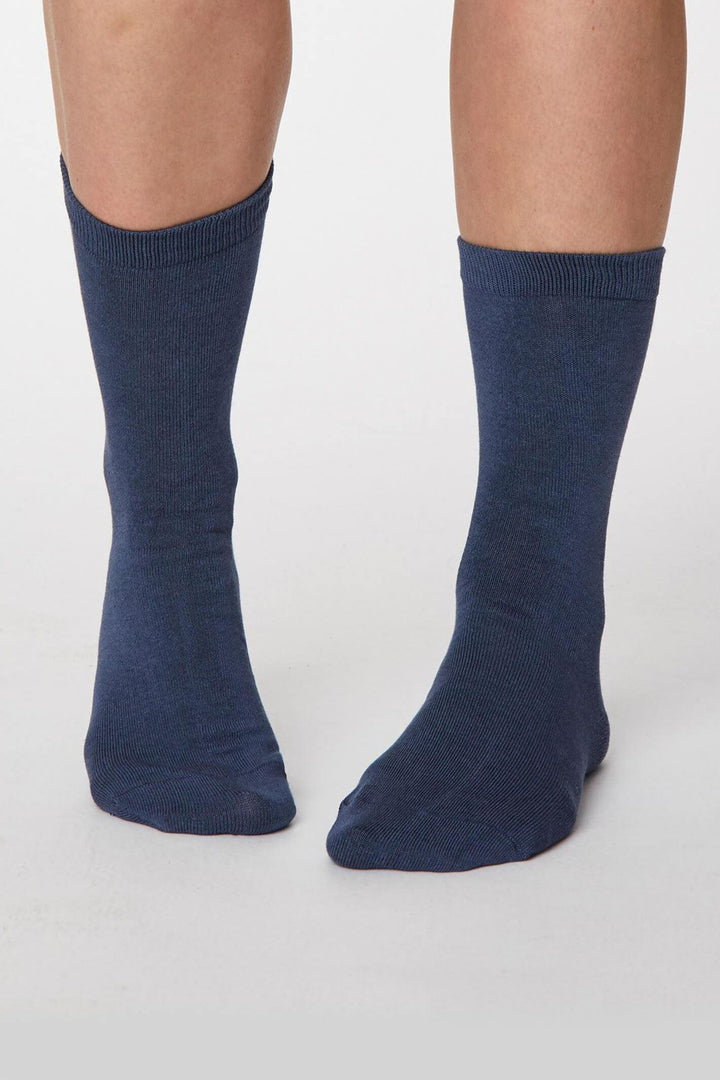 Thought SPW249 Jackie Denim Blue Plain Bamboo Socks - Shirley Allum Boutique