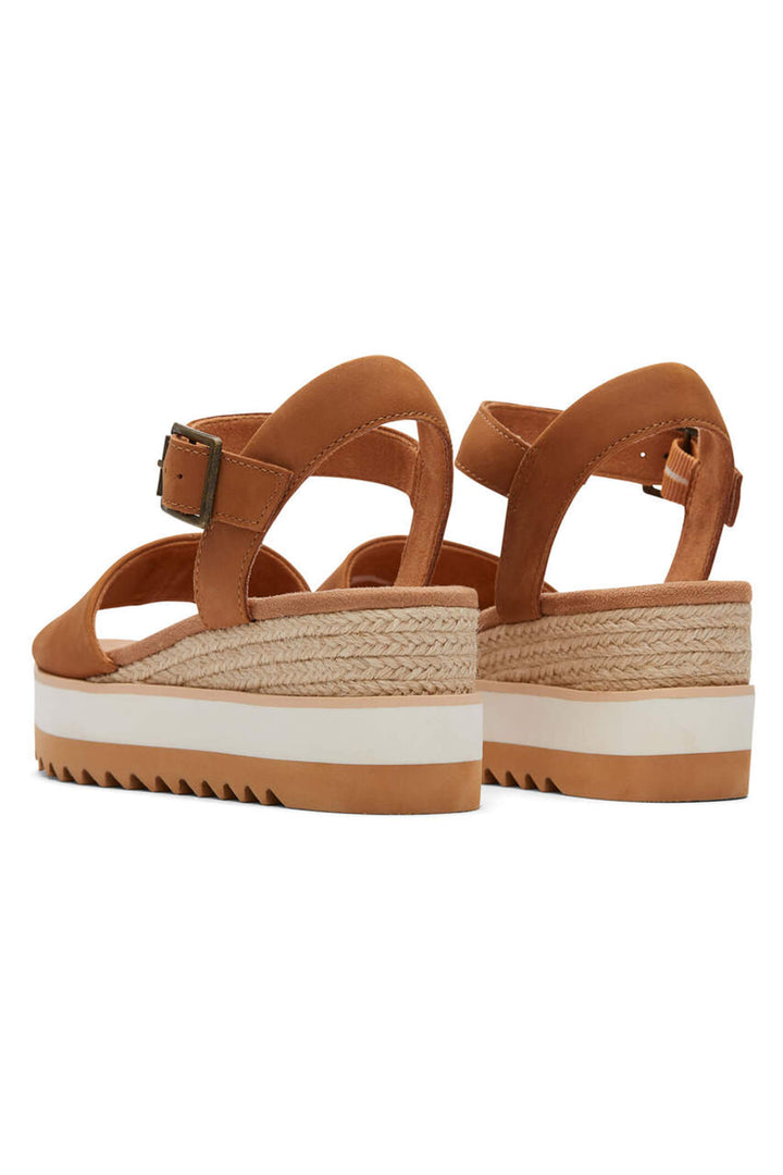 Toms Diana 10019757 Tan Leather Wedge Sandal - Shirley Allum Boutique