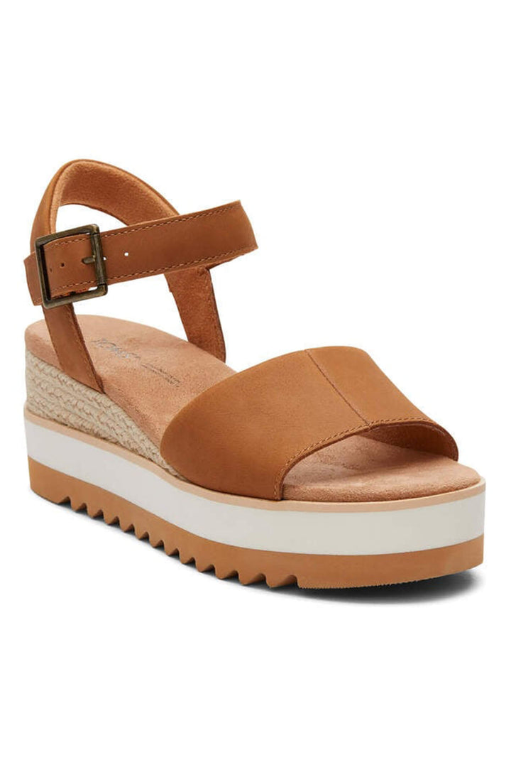 Toms Diana 10019757 Tan Leather Wedge Sandal - Shirley Allum Boutique